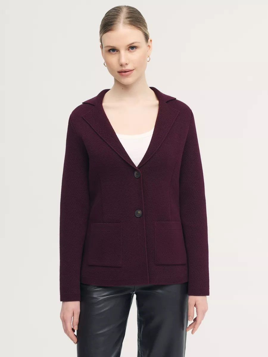 Elegante Damenblazerjacke mit Struktur, Revers und Taschen von berg-feldt