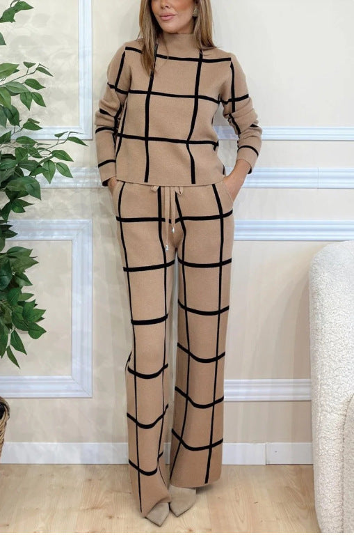 Ensemble de loungewear élégant en tricot pour femme avec motif graphique Berg-Feldt