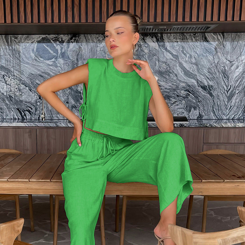 Crop top décontracté pour femme avec lacets sur les côtés par berg-feldt
