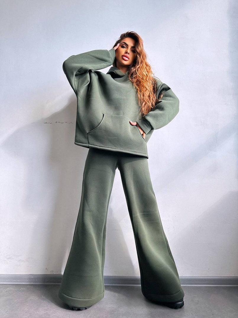 Ensemble sweat à capuche oversize et pantalon large décontracté Berg-Feldt pour femmes
