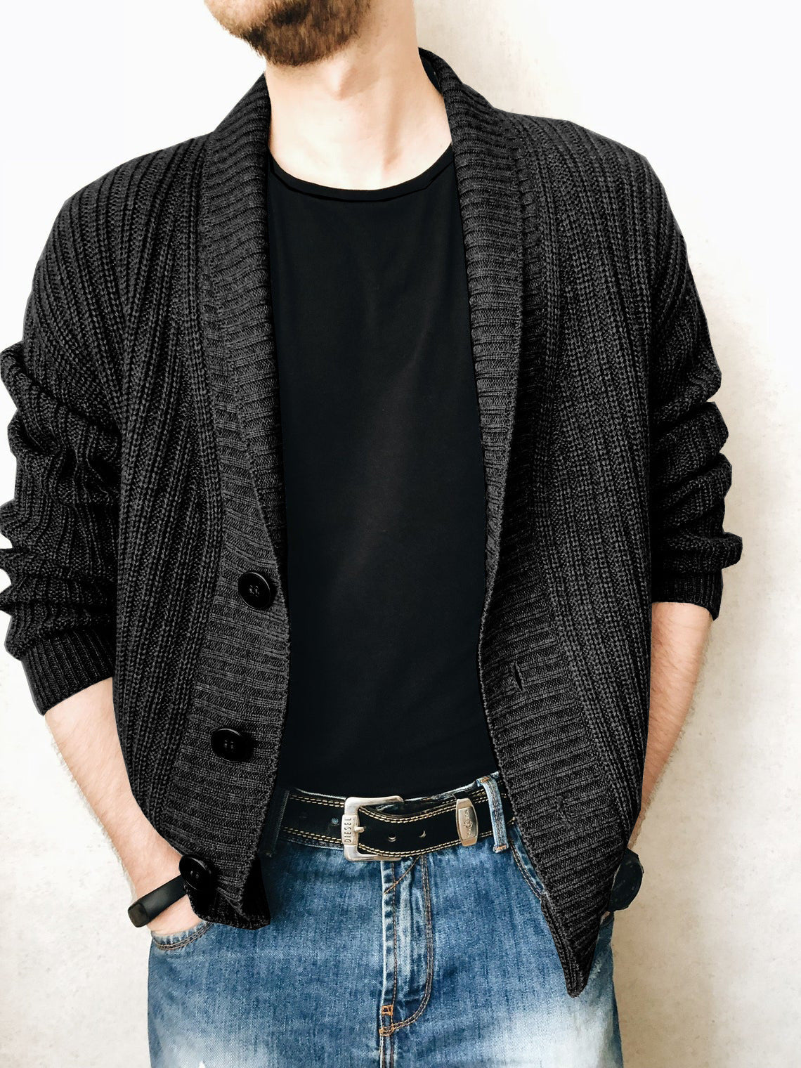 Gilet en tricot homme à col profond Berg-Feldt