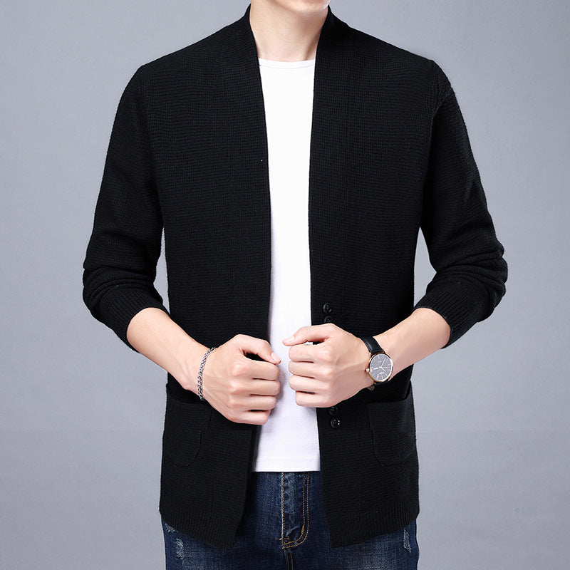 Cardigan décontracté en tricot pour homme avec col châle et poches plaquées Berg-Feldt