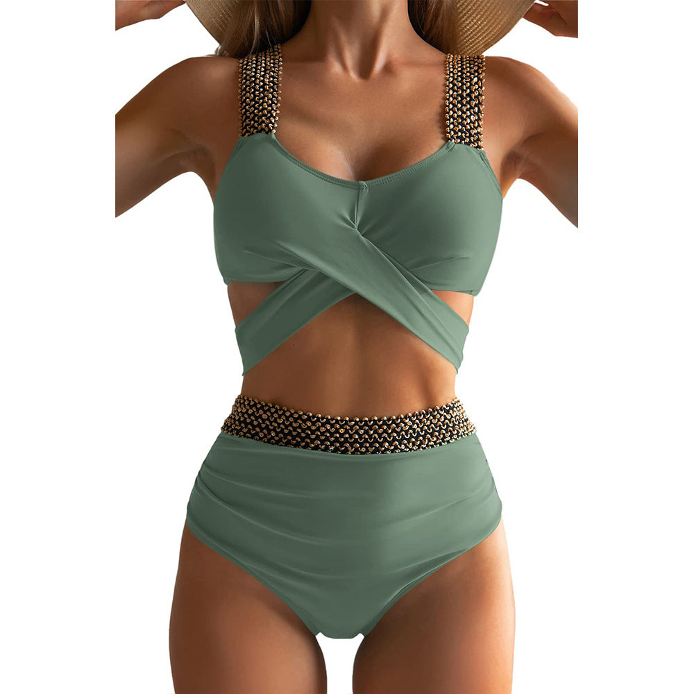 Ensemble de bikini pour femme avec coupe haute sur la jambe, bretelles croisées tendance et détails élégants de berg-feldt