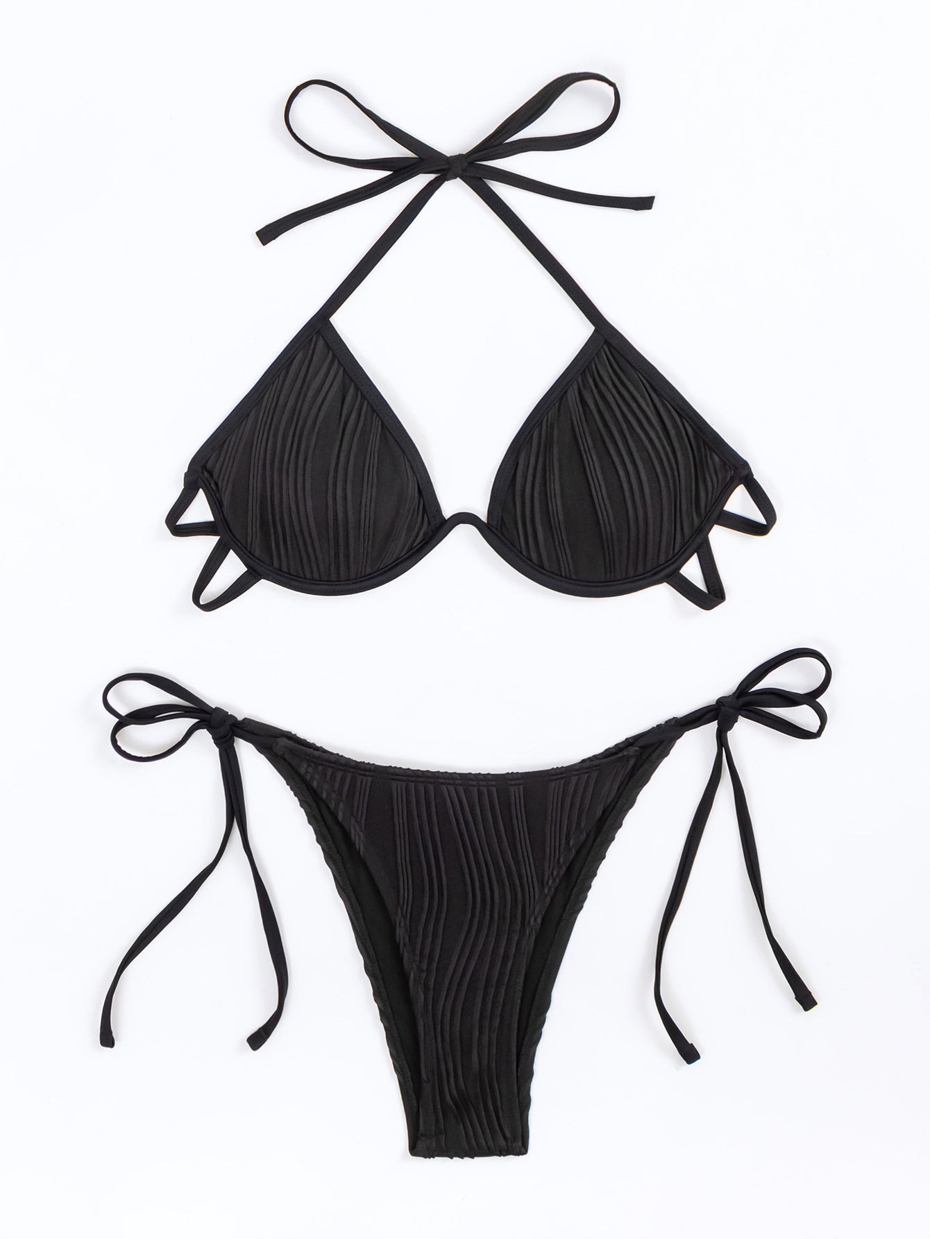 Ensemble de bikini côtelé pour femmes avec nœud dans le dos de berg-feldt