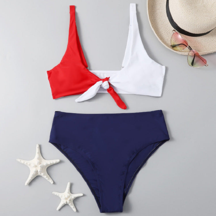 Modischer Damen Bikini mit hohem Bund und Knoten-Design von berg-feldt
