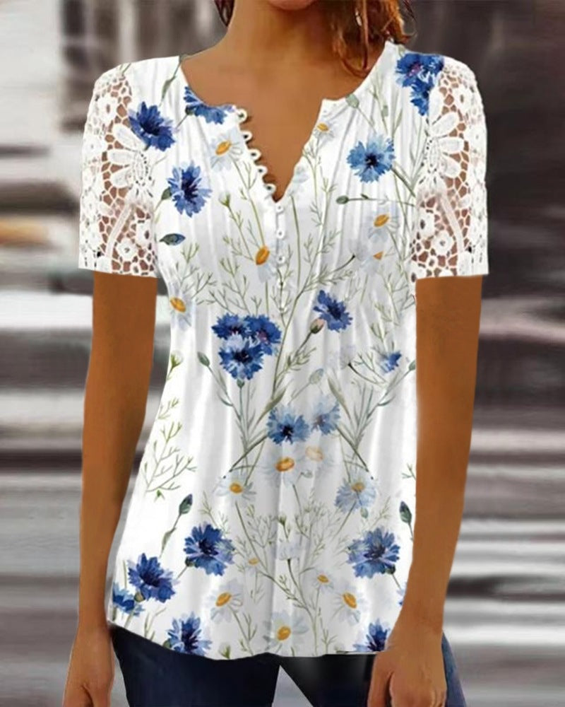 Blouse pour femme avec manches en dentelle et motif floral berg-feldt