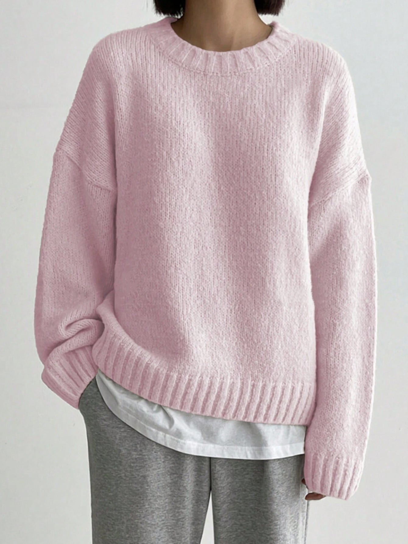 Berg-Feldt | Pullover - Damen Herbst Oversized Rundhals Strickpullover