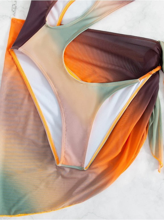 Ensemble de bikini pour femme de berg-feldt, couleur dégradée vive, avec bretelles fantaisie