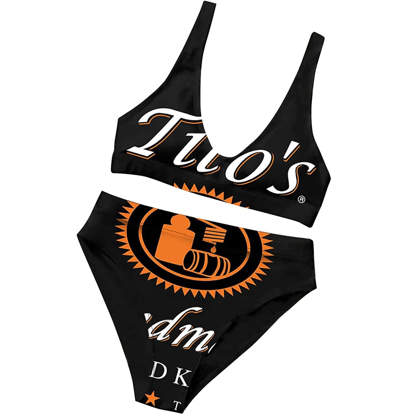 Stilvoller Damen-Bikini mit tiefem Ausschnitt und Logo von berg-feldt