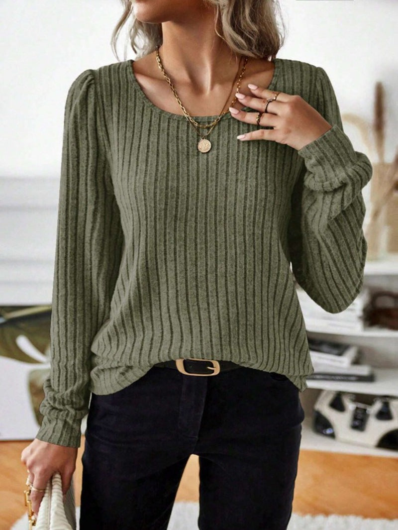 Damen Gestreifter Pullover mit Puffärmeln Berg-Feldt