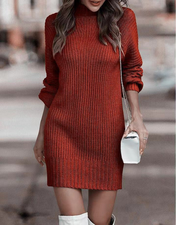 Damen Strickkleid mit weitem Rollkragen und puffärmeligen Details Berg-Feldt