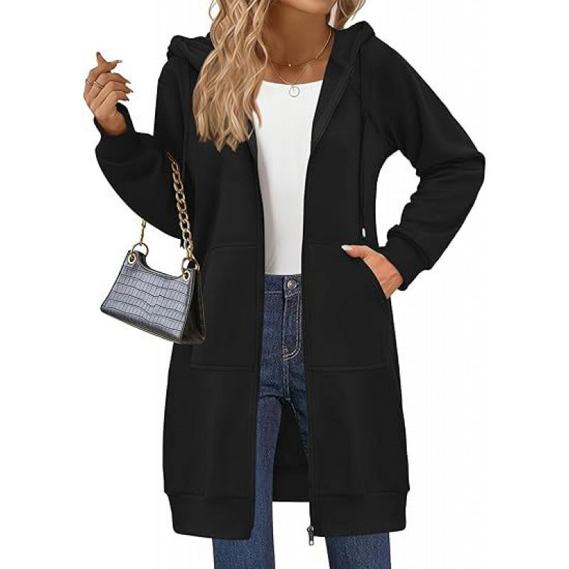 Veste à capuche tendance pour femme avec poches latérales fendues et fermeture éclair Berg-Feldt