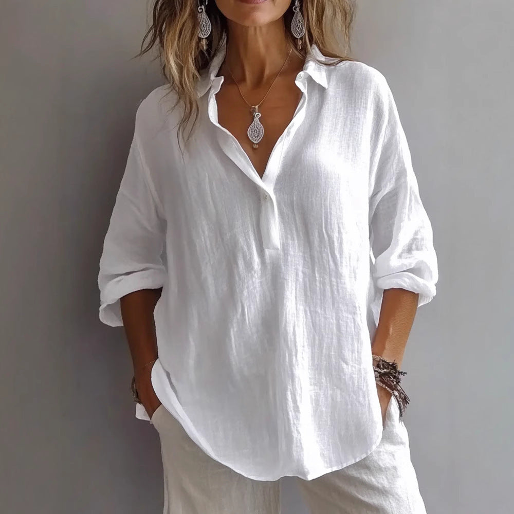 Berg-Feldt Blouse ample en lin boutonnée pour femme