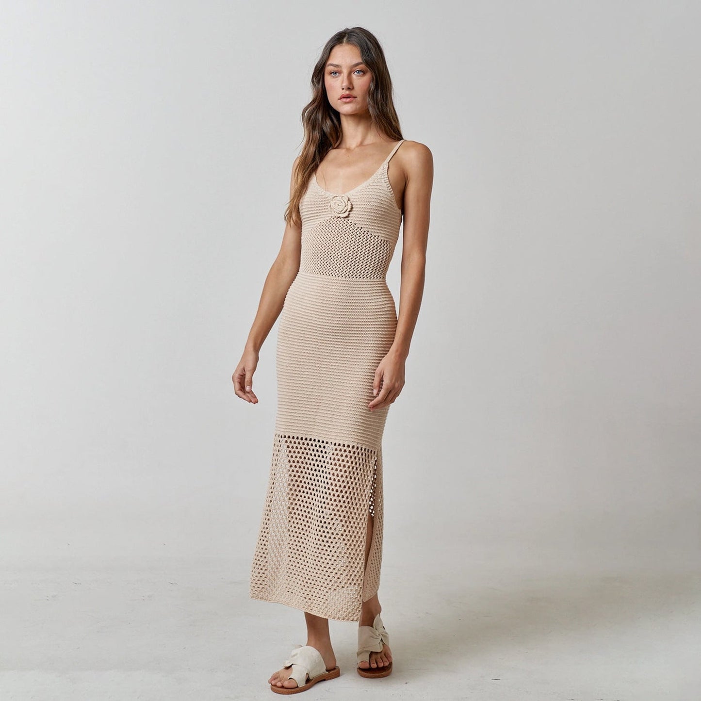 Robe Midi Femme en Maille Crochet Berg-Feldt