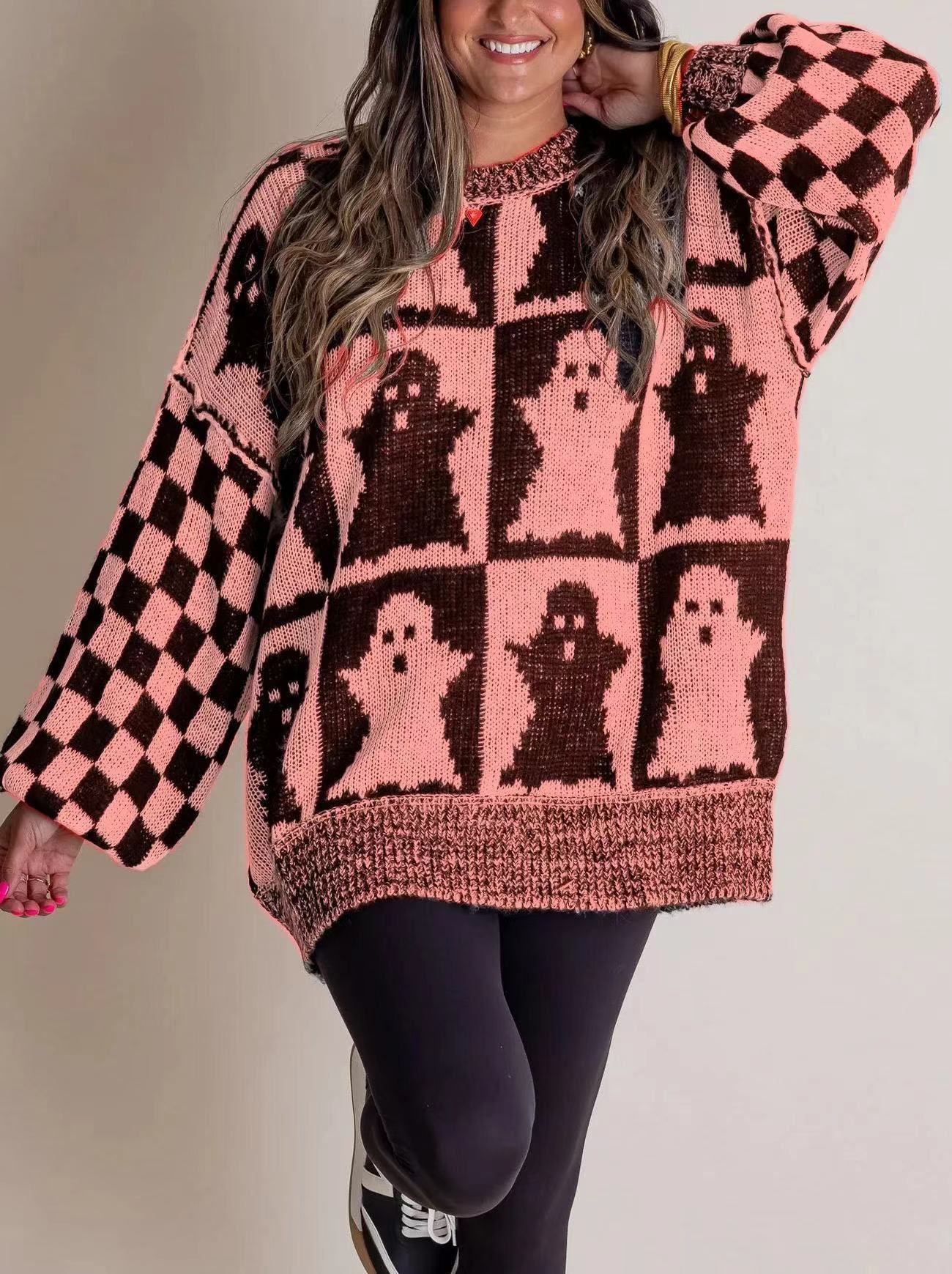 Damen Gros pull douillet en maille avec motif fantôme Berg-Feldt