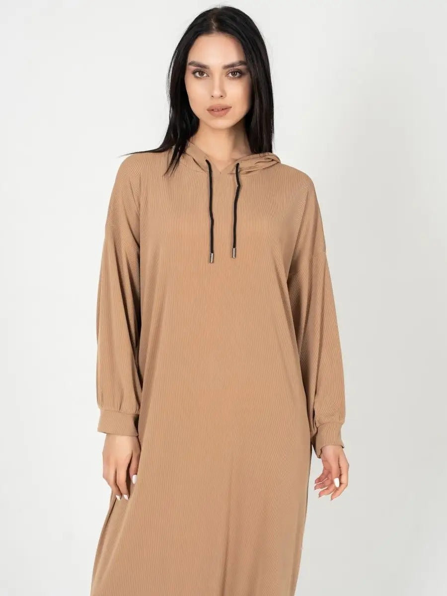 Robe longue à capuche avec fentes latérales pour femme de berg-feldt