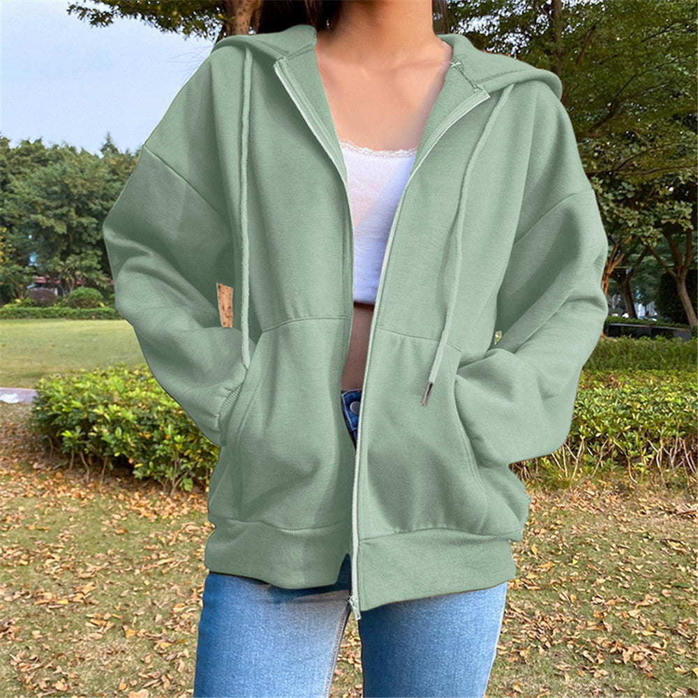Cardigan décontracté zippé à capuche pour femme berg-feldt