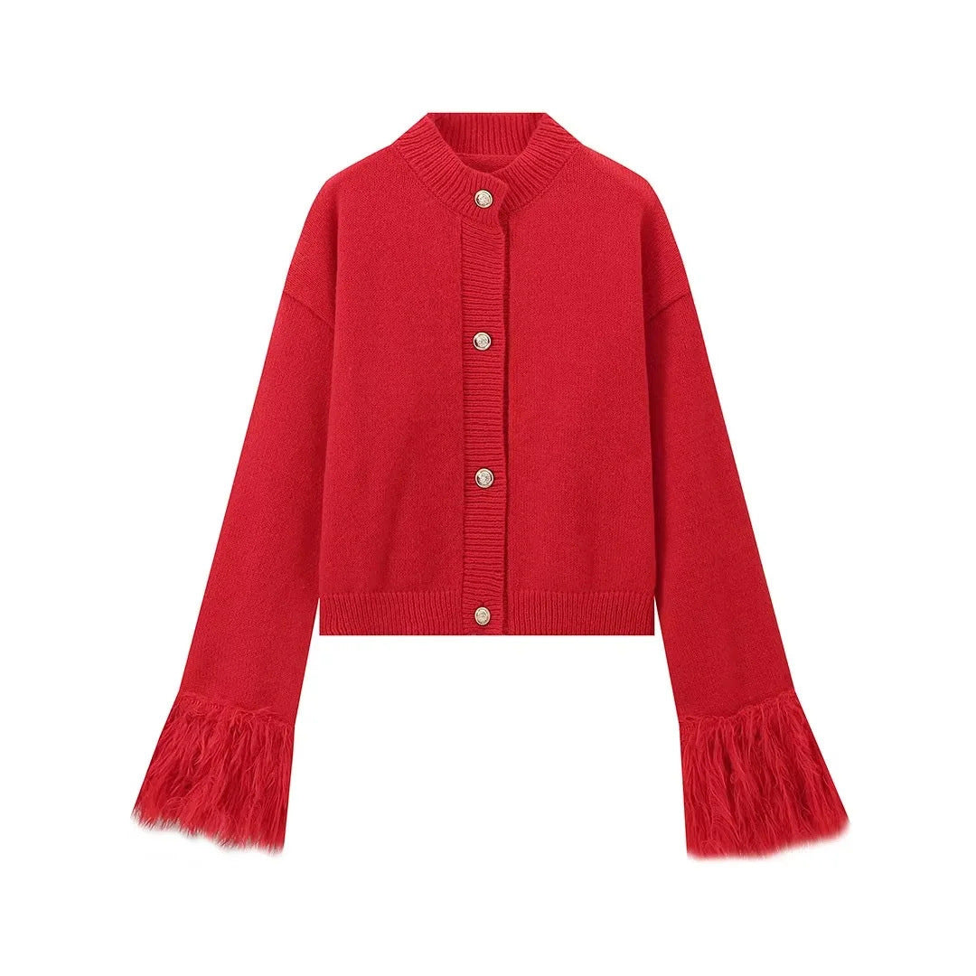 Cardigan décontracté pour femme, avec franges décoratives et boutons de qualité supérieure Berg-Feldt