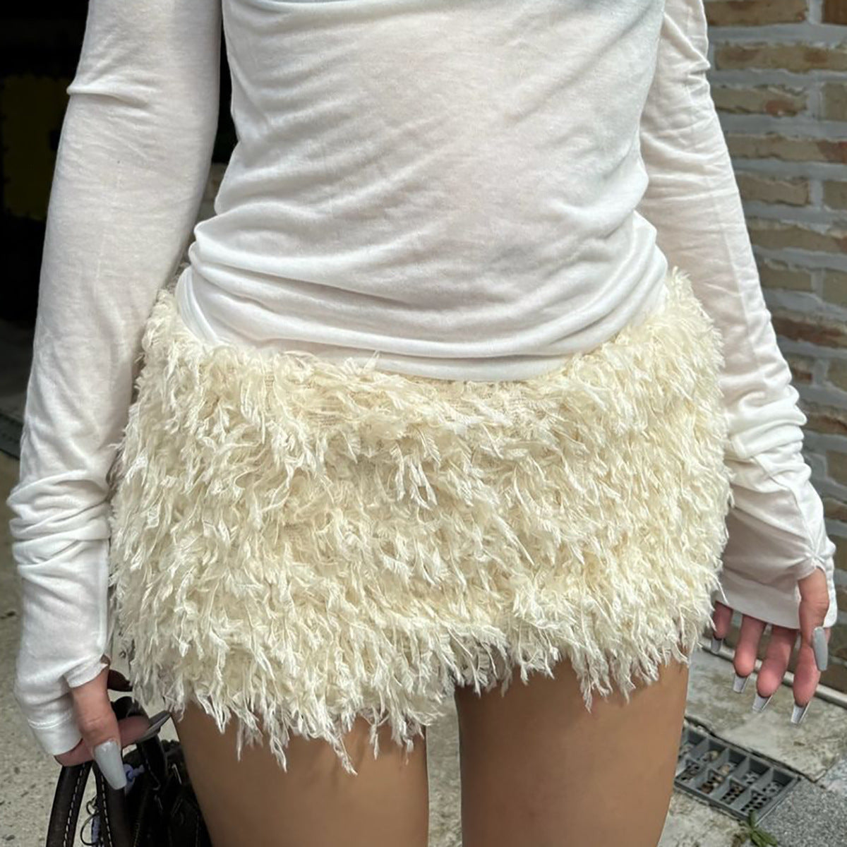 Body moulant pour femme avec bordure amovible en peluche et fermeture éclair, de berg-feldt