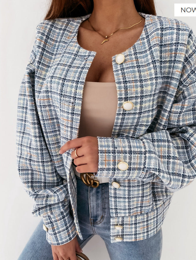Veste en bouclé à carreaux pour femme Berg-Feldt