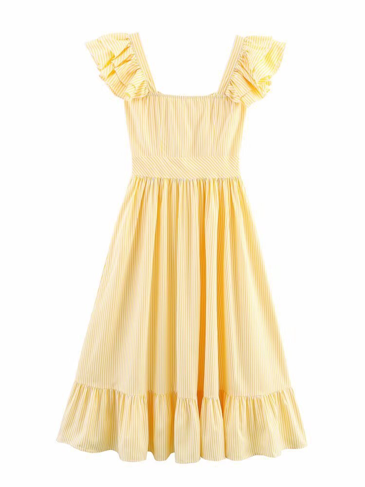 Robe mi-longue froncée boutonnée Berg-Feldt pour femme