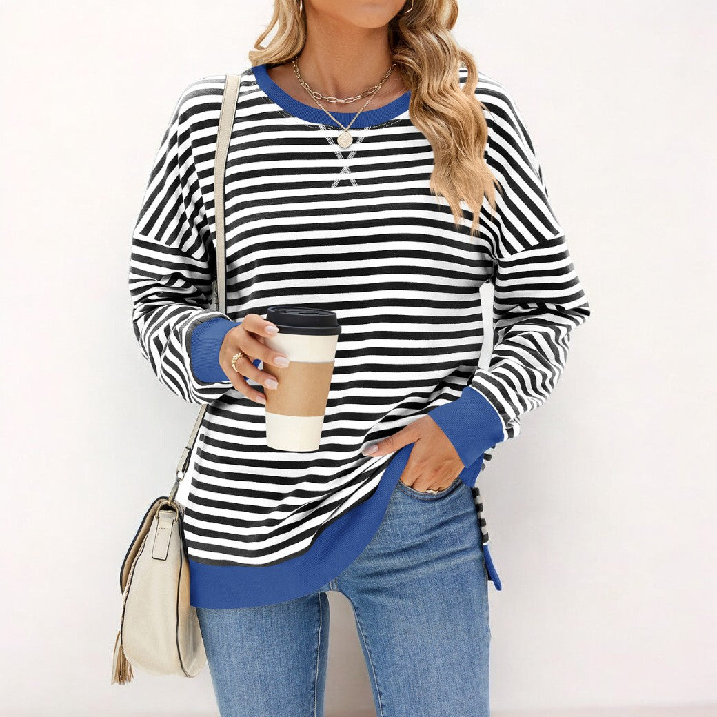 Pull rayé confortable pour femme