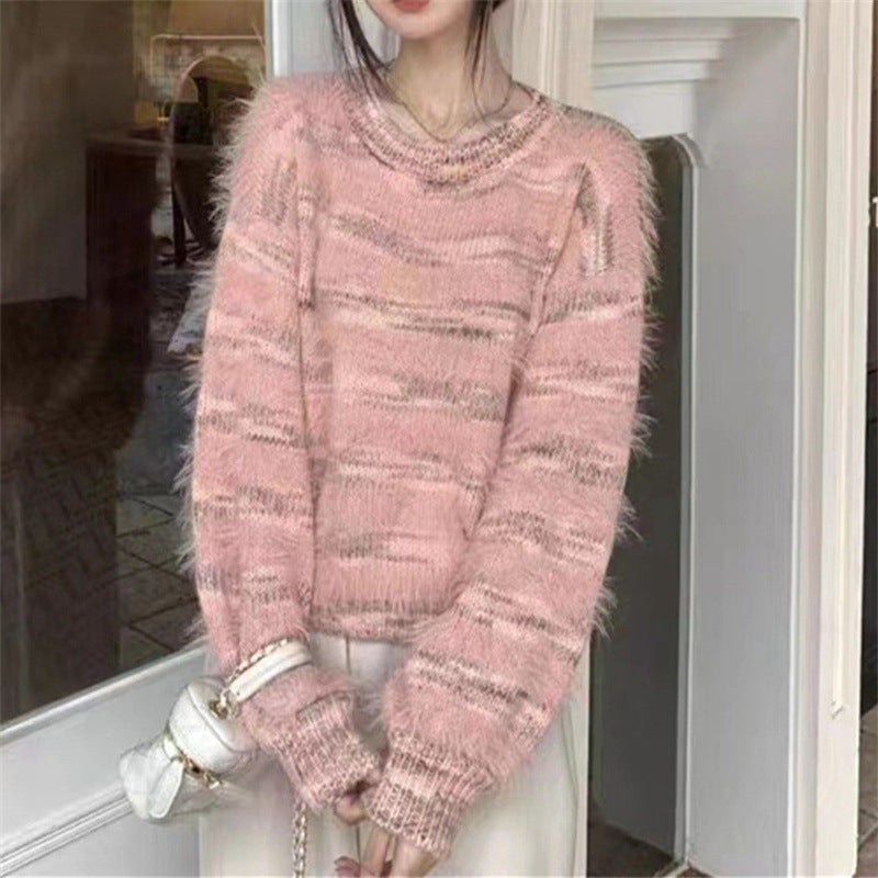 Damen Pull douillet en maille avec dégradé de couleurs tendance et manches volumineuses Berg-Feldt