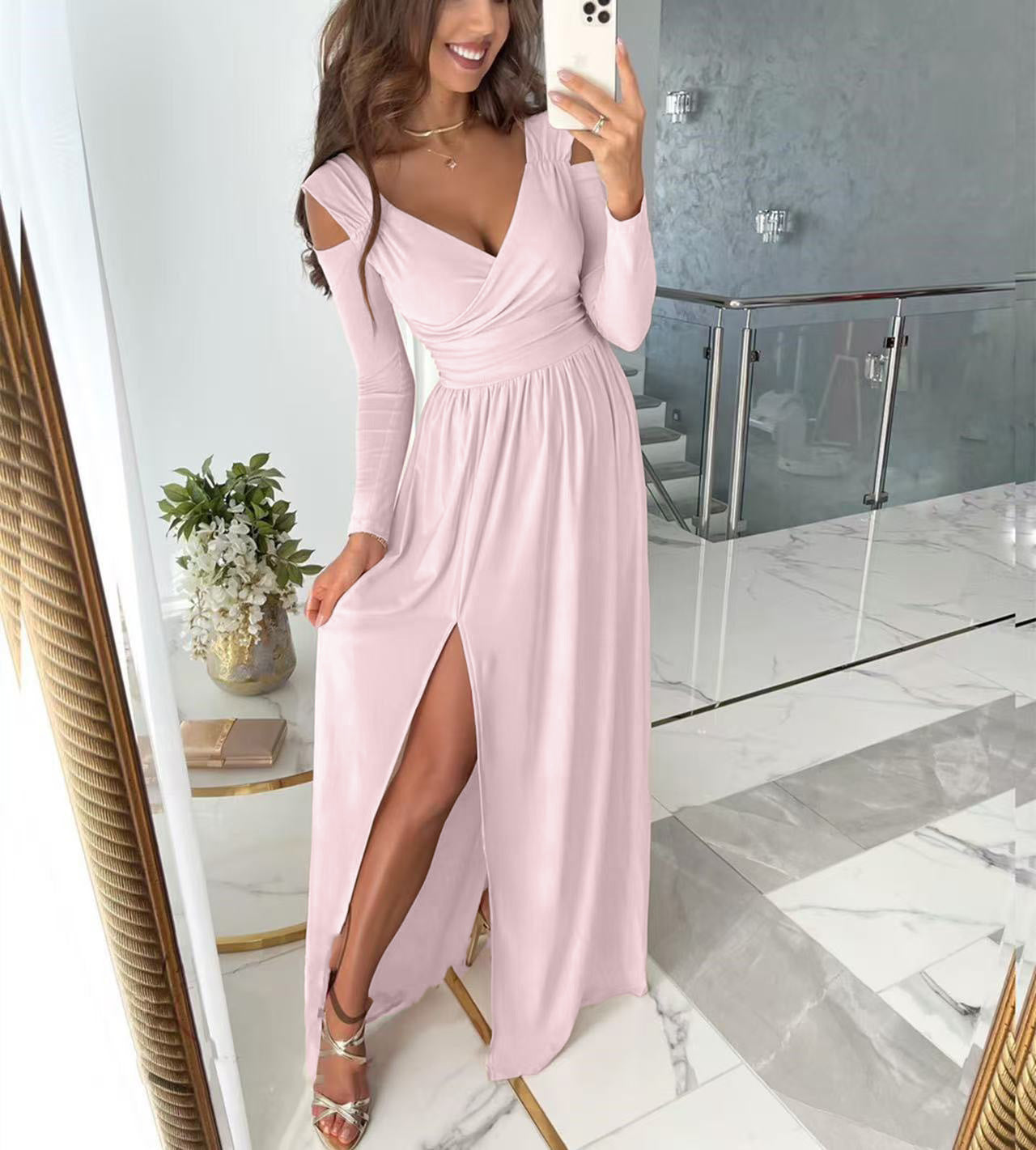 Damen Robe longue élégante portefeuille avec fente Berg-Feldt