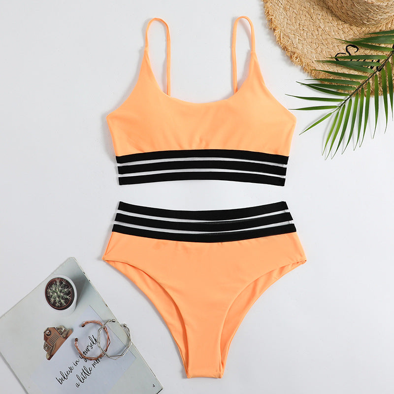 Bas de bikini sportif pour femme avec ceinture élastique et rayures tendance de berg-feldt