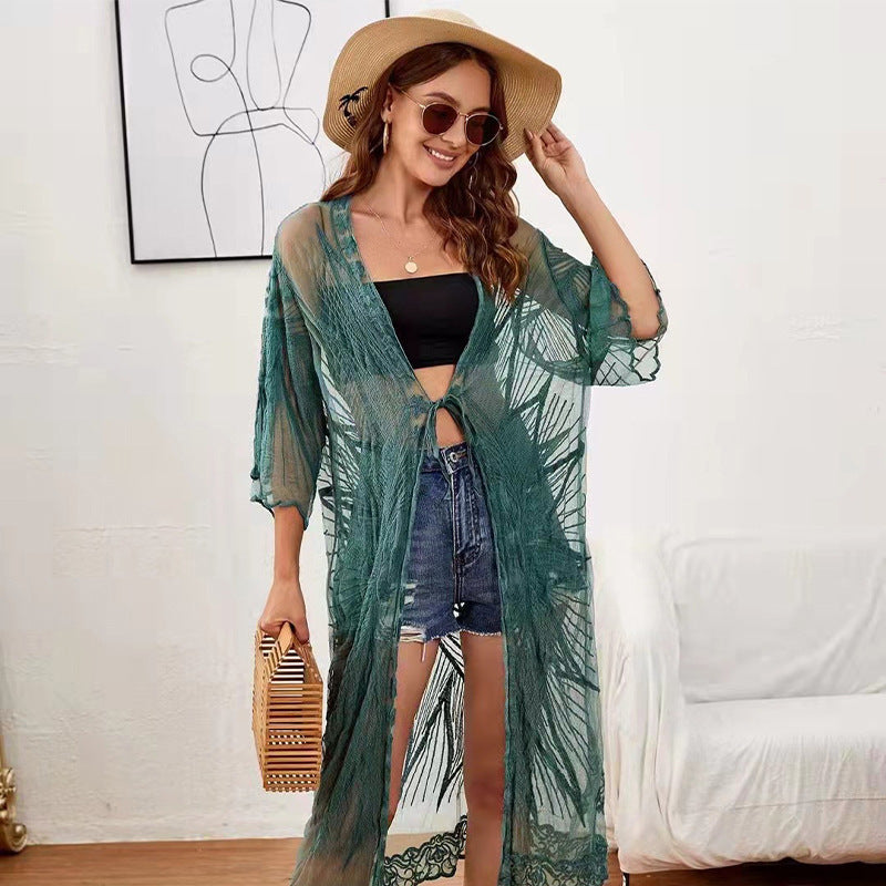 Kimono en dentelle transparente de style bohème pour femme par berg-feldt