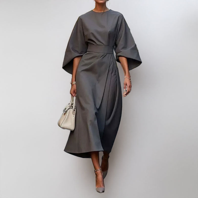 Robe longue Berg-Feldt pour femme avec manches spectaculaires et ceinture à la taille