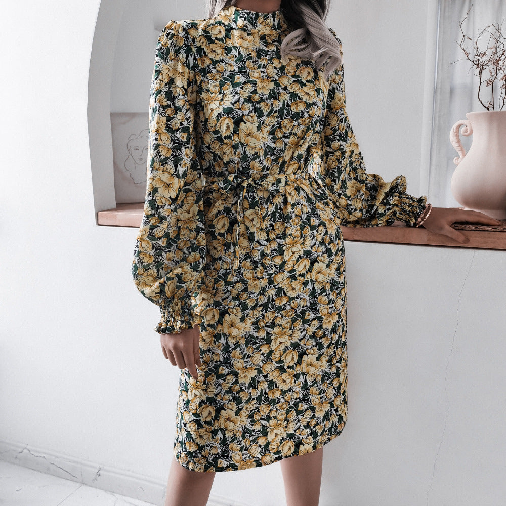 Robe Berg-Feldt pour femme, coupe montante avec volants
