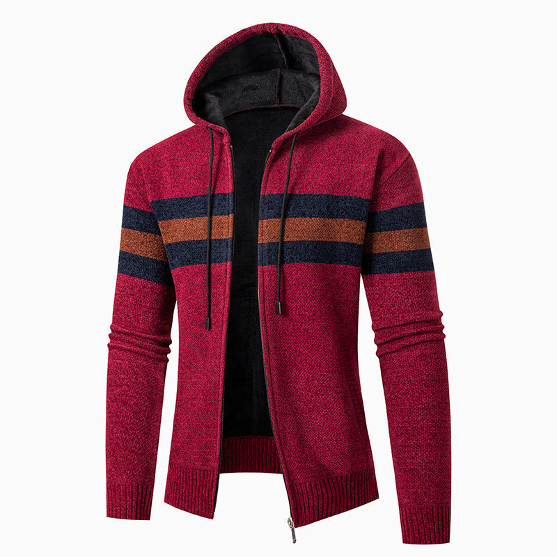 Cardigan décontracté à capuche pour homme avec rayures contrastées Berg-Feldt