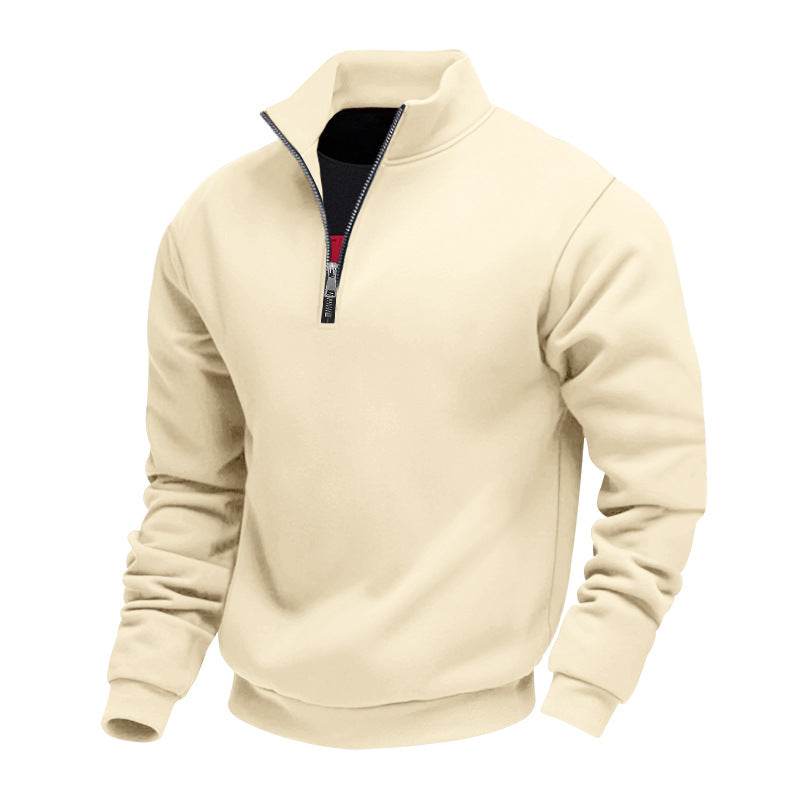 Herren leichter Fleecepullover mit Stehkragen und halblangem Reißverschluss Berg-Feldt