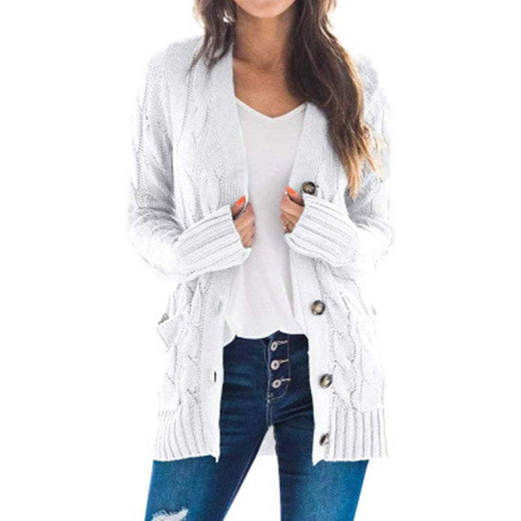 Cardigan pour femme en grosse maille, avec motif torsadé élaboré et poches pratiques Berg-Feldt