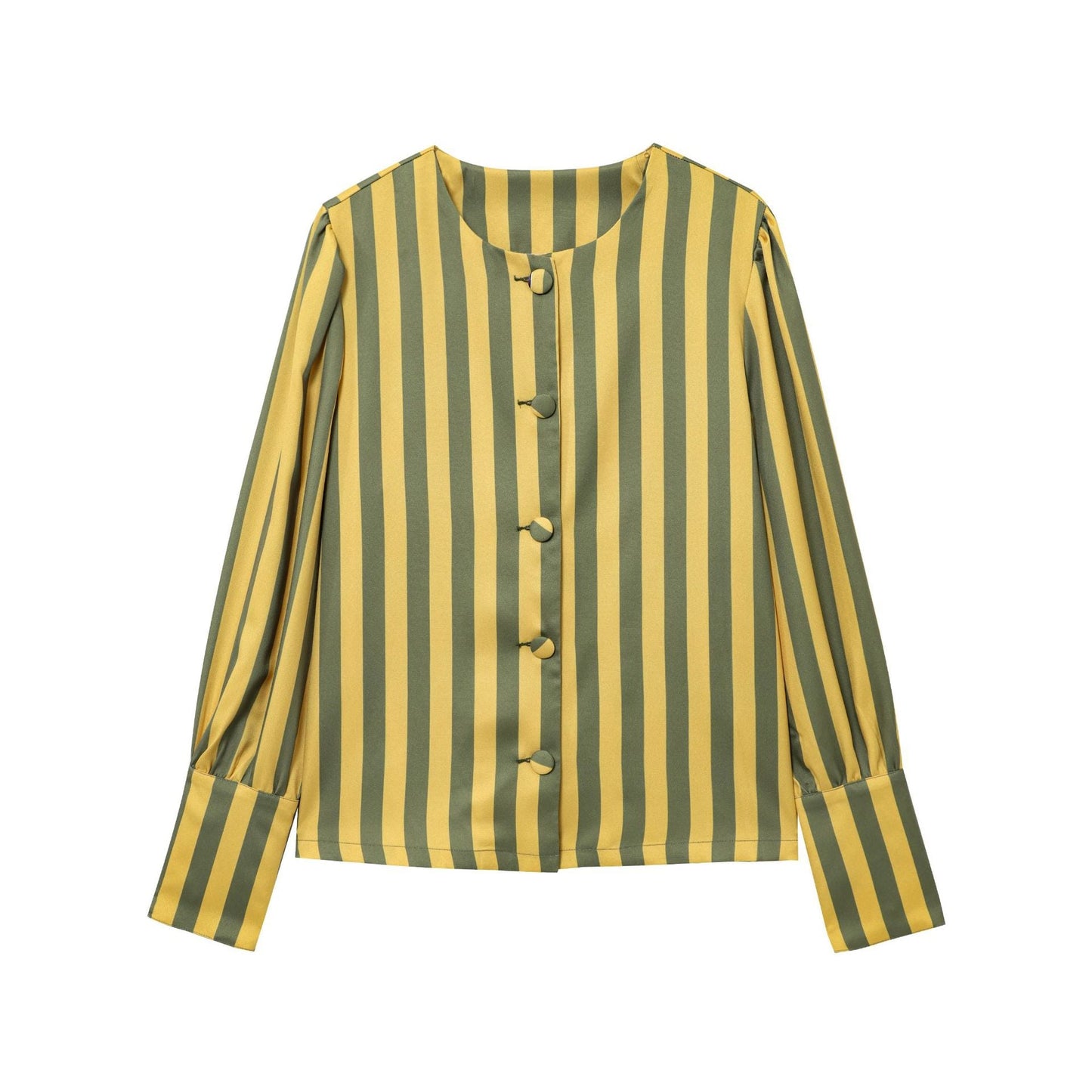 Chemise boutonnée à manches froncées et rayures Berg-Feldt pour femme