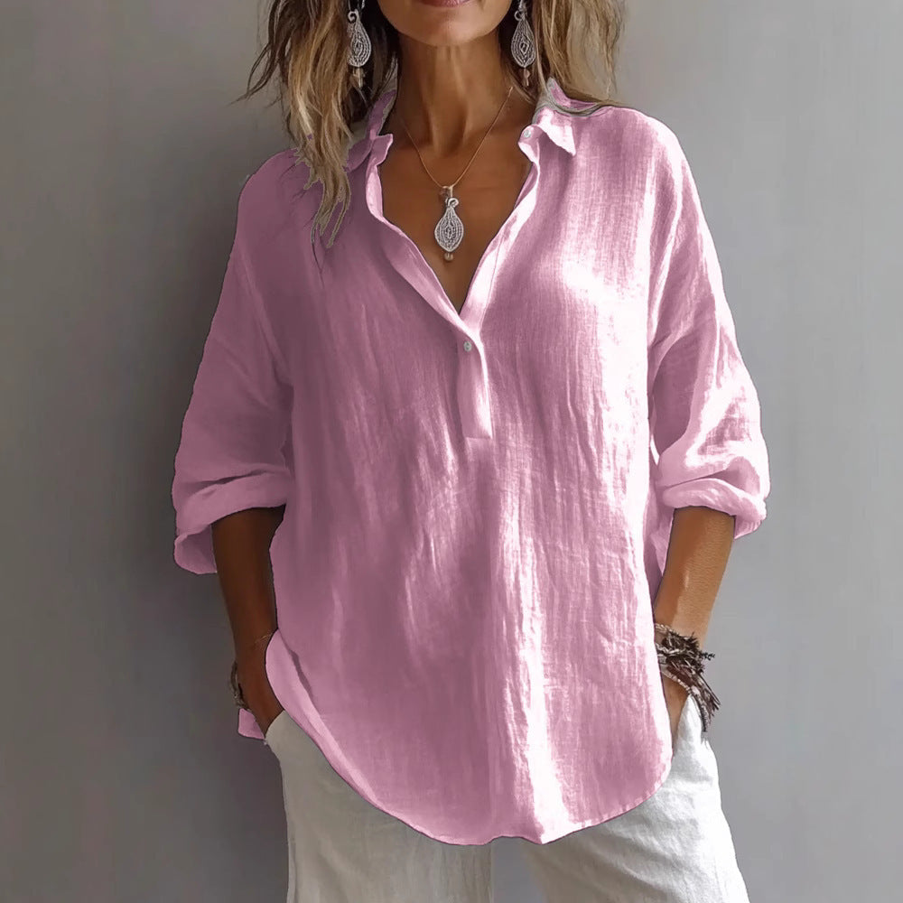 Berg-Feldt Blouse ample en lin boutonnée pour femme