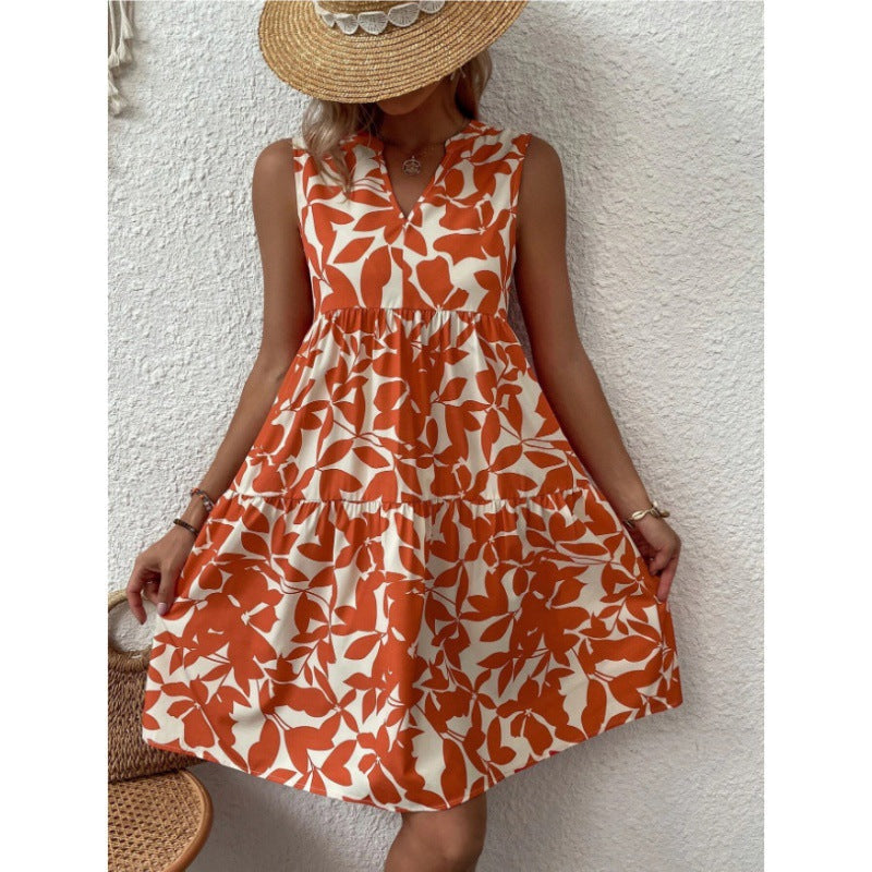 Robe de vacances décontractée pour femme, coupe ample à col en V, de berg-feldt