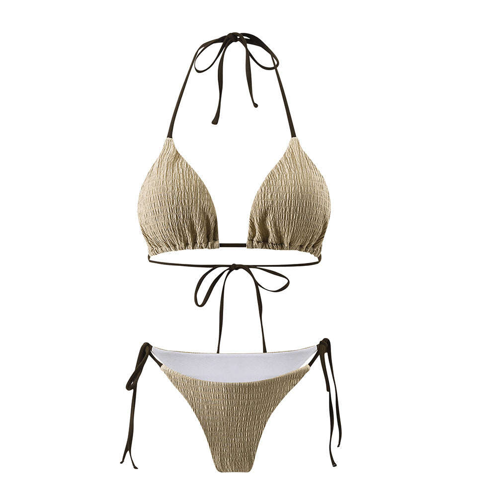 Ensemble de bikini berg-feldt avec haut triangle, texture fine et lanières réglables