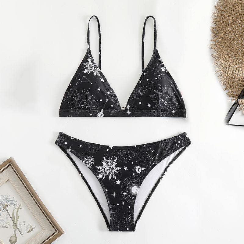 Haut de bikini triangle femme à motif ciel étoilé et bretelles réglables berg-feldt