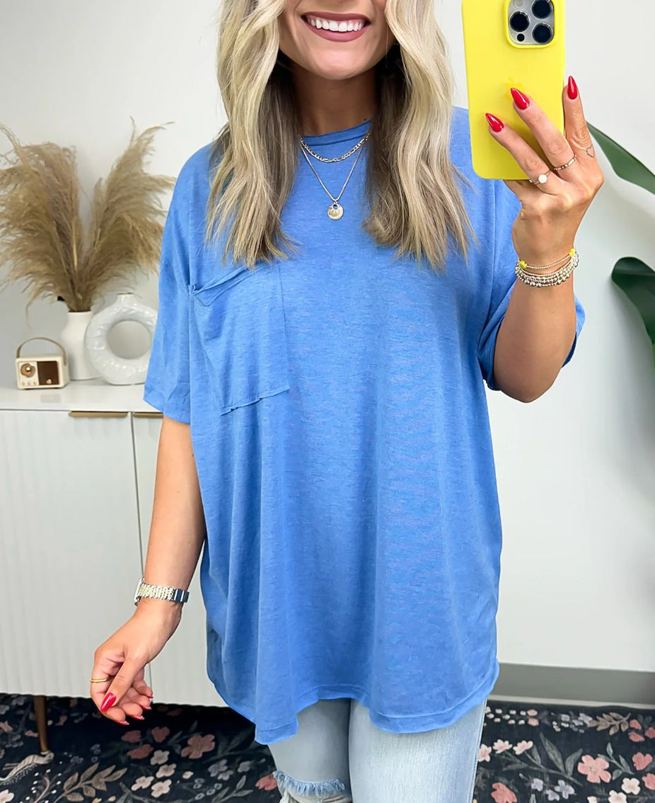 T-shirt femme Berg-feldt, coupe décontractée, avec poche