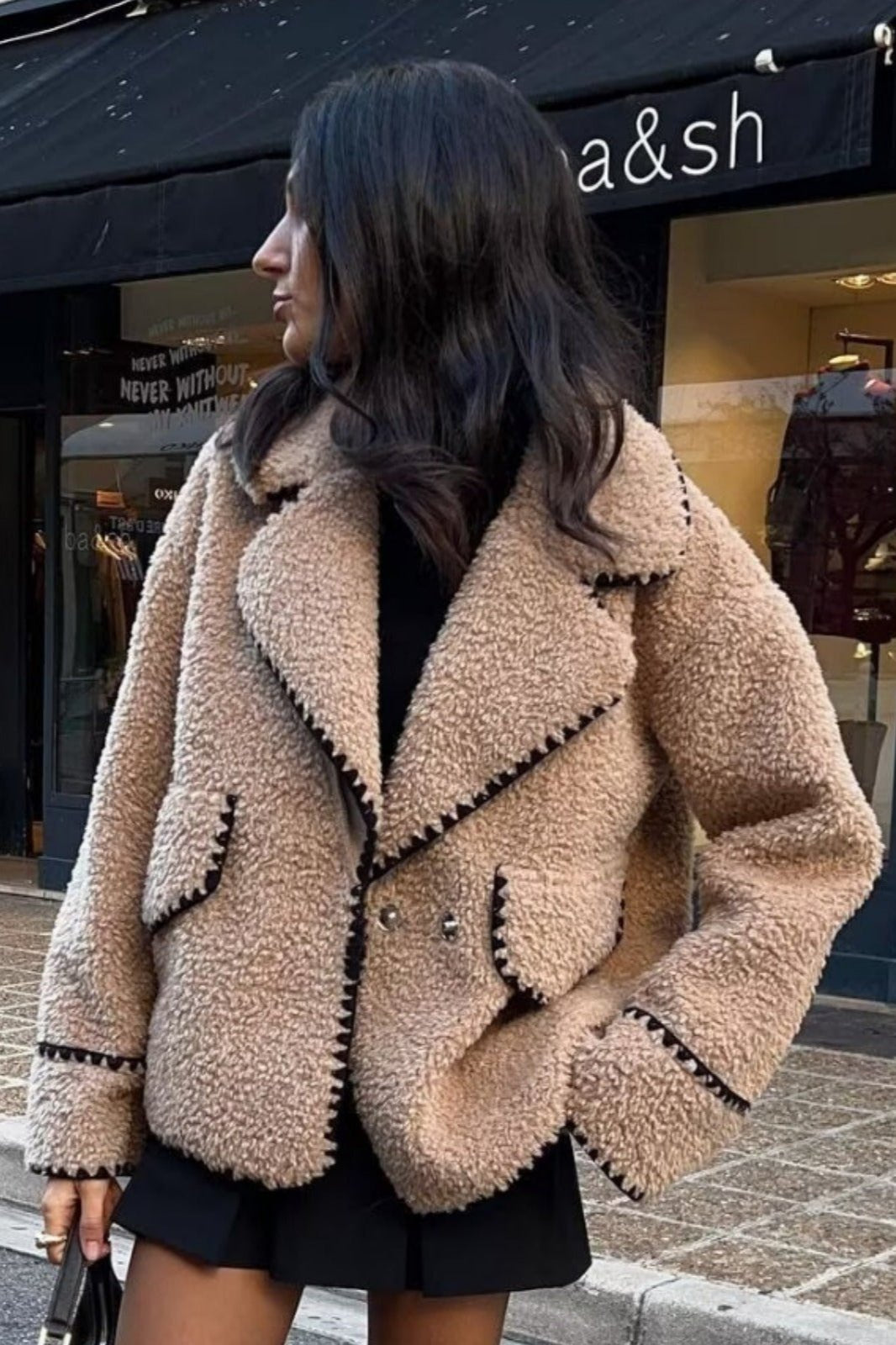Berg-Feldt | Veste Courte en Peluche Fausse Fourrure Confortable et Tendance