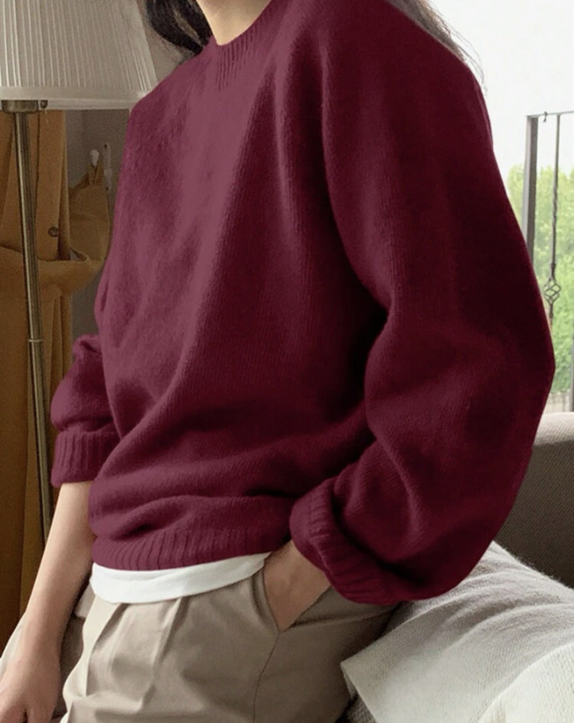 Damen confortable pull à col rond en tissu de haute qualité Berg-Feldt