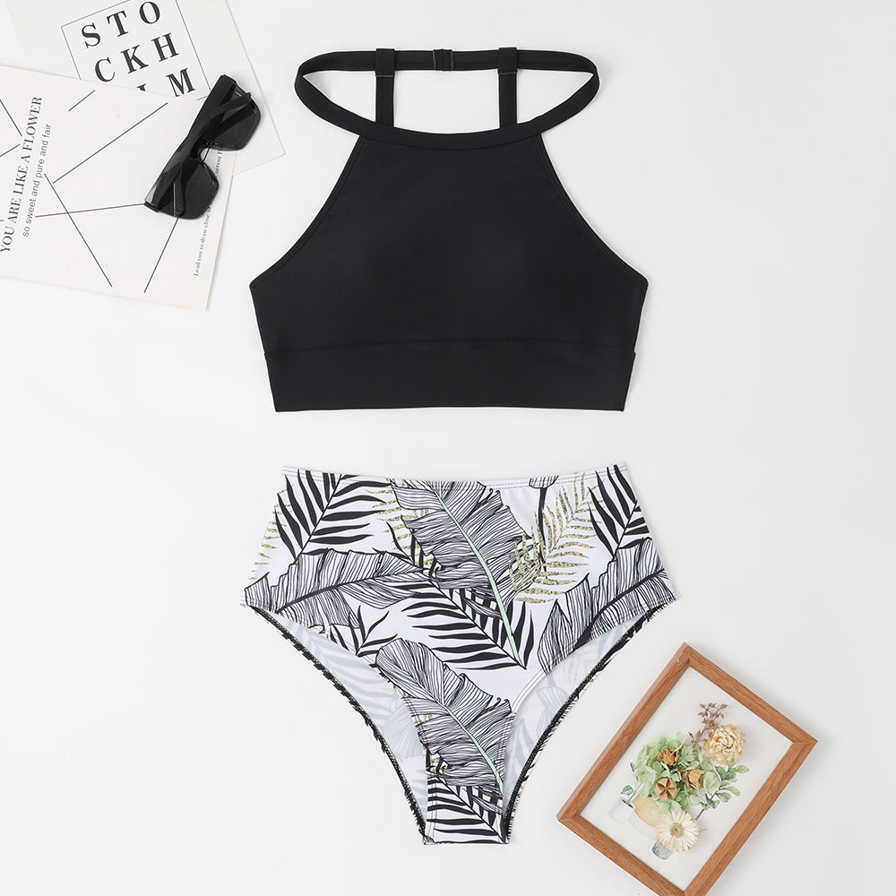 Ensemble de maillots de bain taille haute et motif tropical pour femme Berg-Feldt