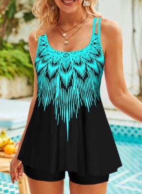 Modischer Damen Tankini mit asymmetrischem Design und Shorts von berg-feldt