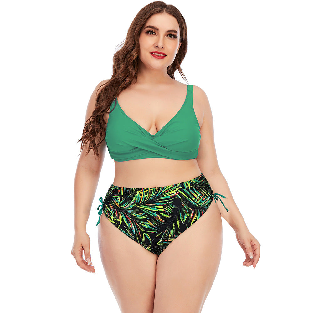 Haut de bikini Berg-Feldt pour femme : Encolure cache-cœur froncée et taille haute
