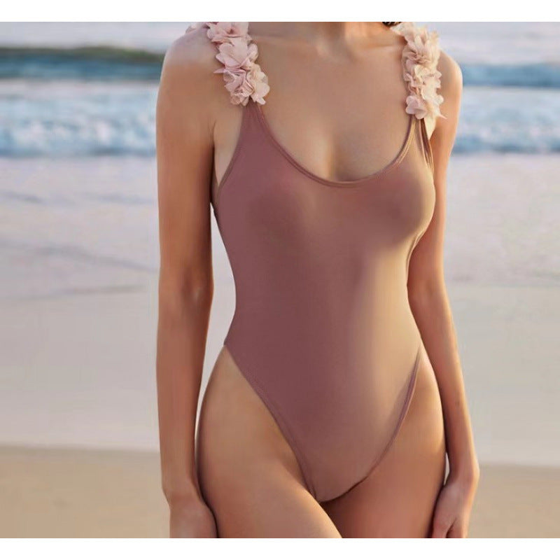 Eleganter Damen-Badeanzug mit floralen Trägern von berg-feldt