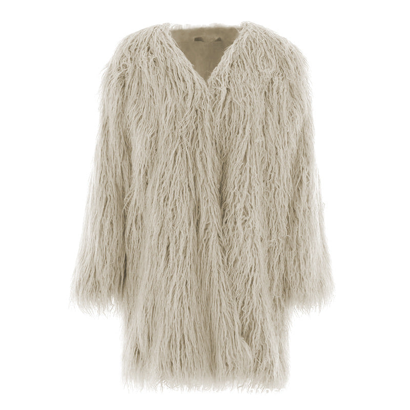 Long manteau douillet pour femmes en fausse fourrure moelleuse Berg-Feldt