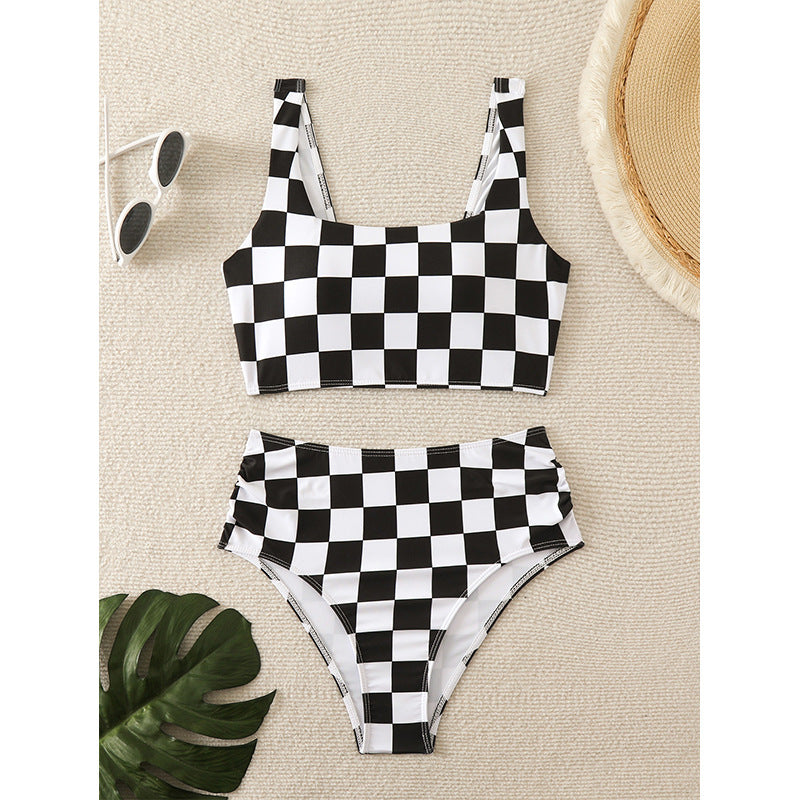 Women's High-Waisted Checkered Bikini Set berg-feldt