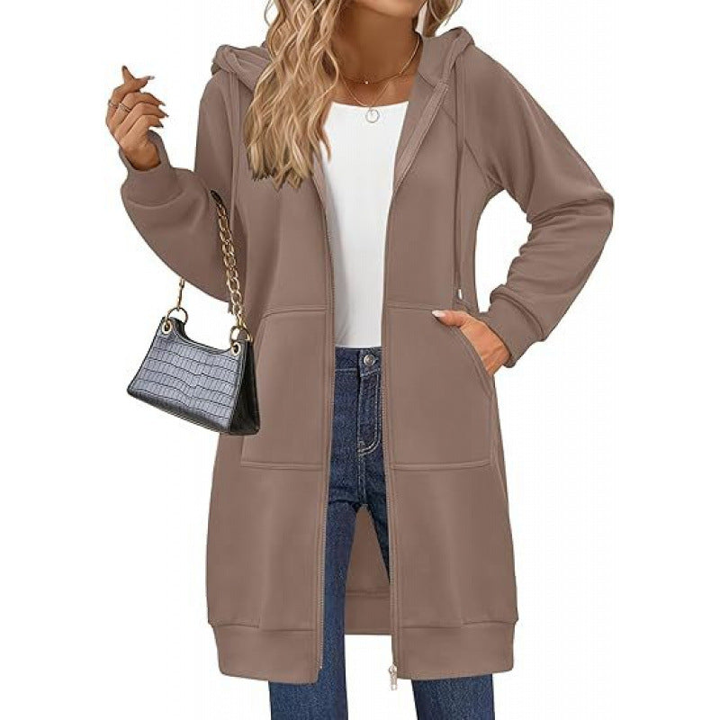 Veste à capuche tendance pour femme avec poches latérales fendues et fermeture éclair Berg-Feldt